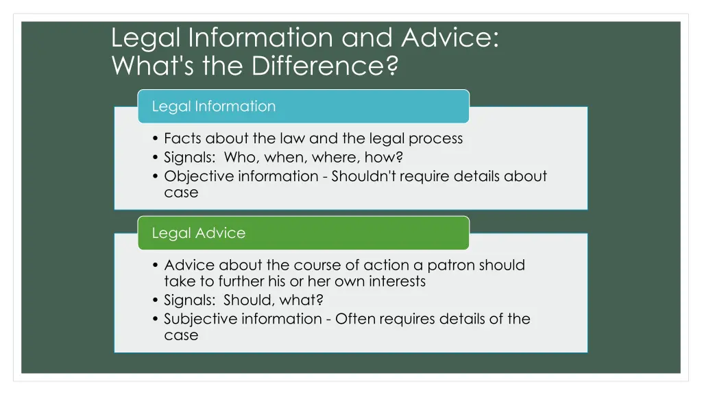 legal information and advice what s the difference