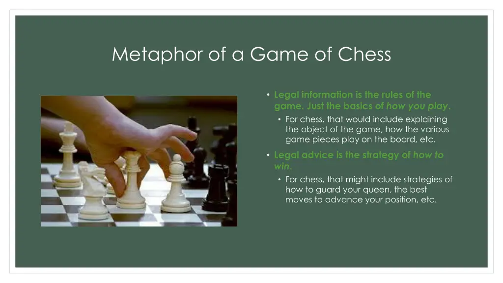 metaphor of a game of chess