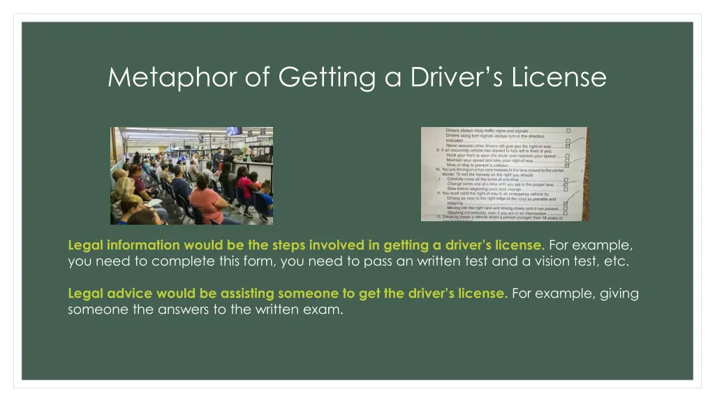 metaphor of getting a driver s license