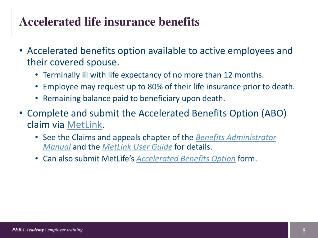 accelerated life insurance benefits