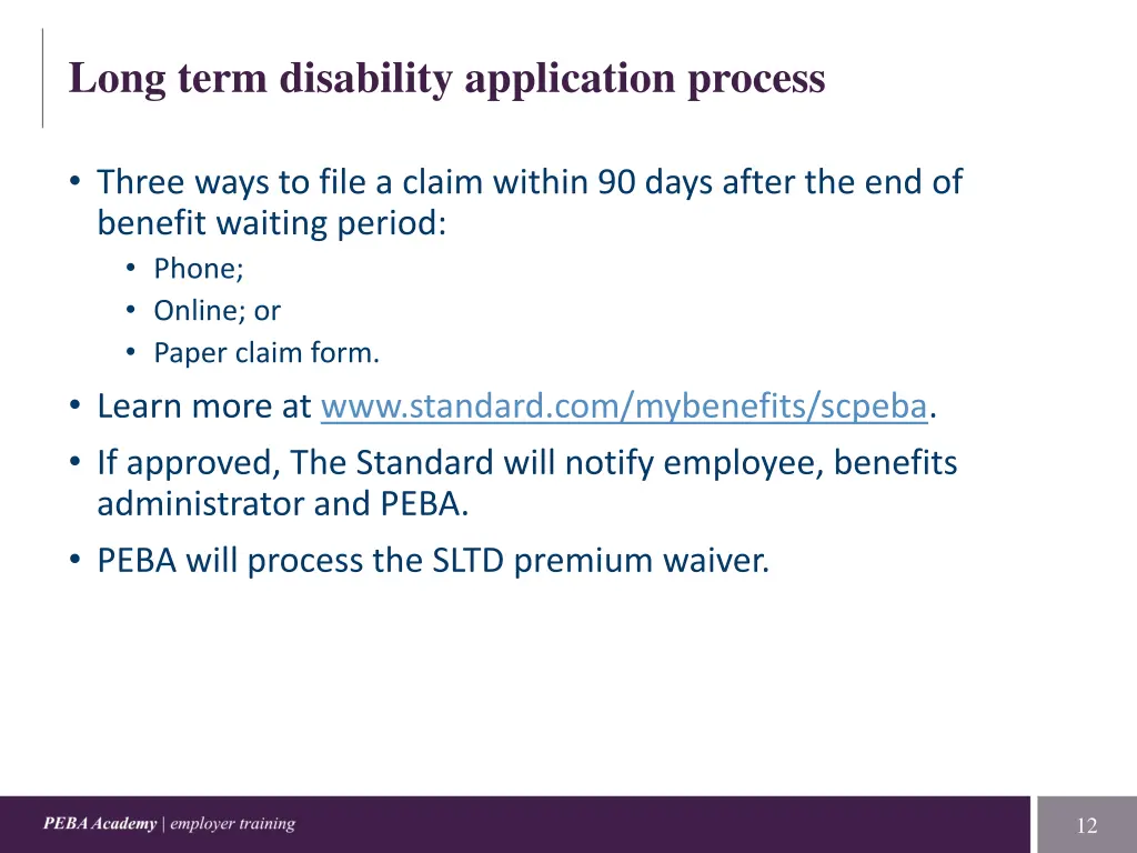 long term disability application process