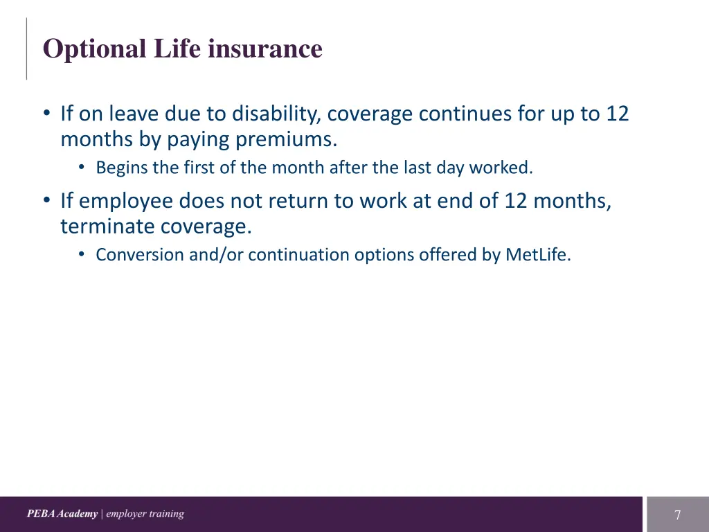 optional life insurance