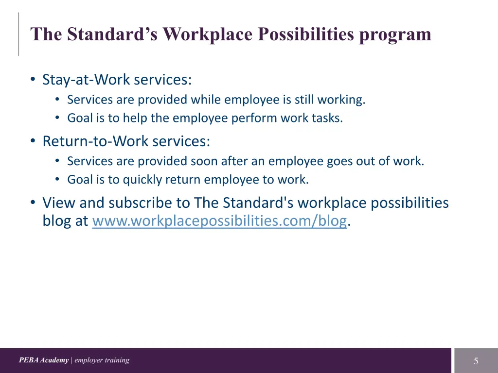 the standard s workplace possibilities program 1