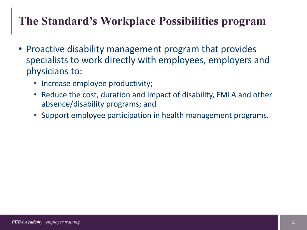 the standard s workplace possibilities program