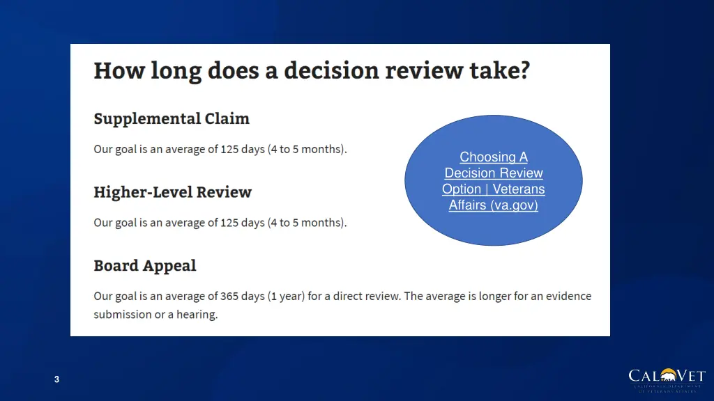 choosing a decision review option veterans