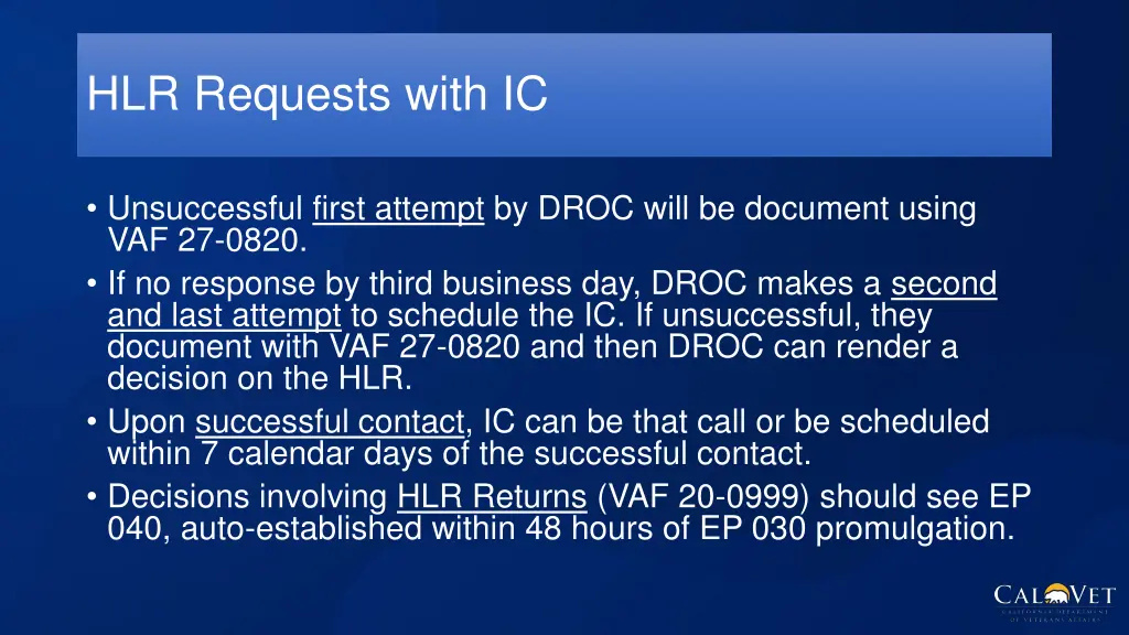 hlr requests with ic 1