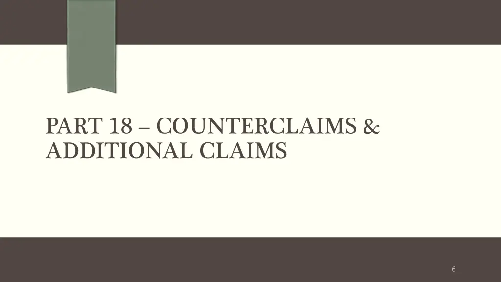 part 18 counterclaims additional claims