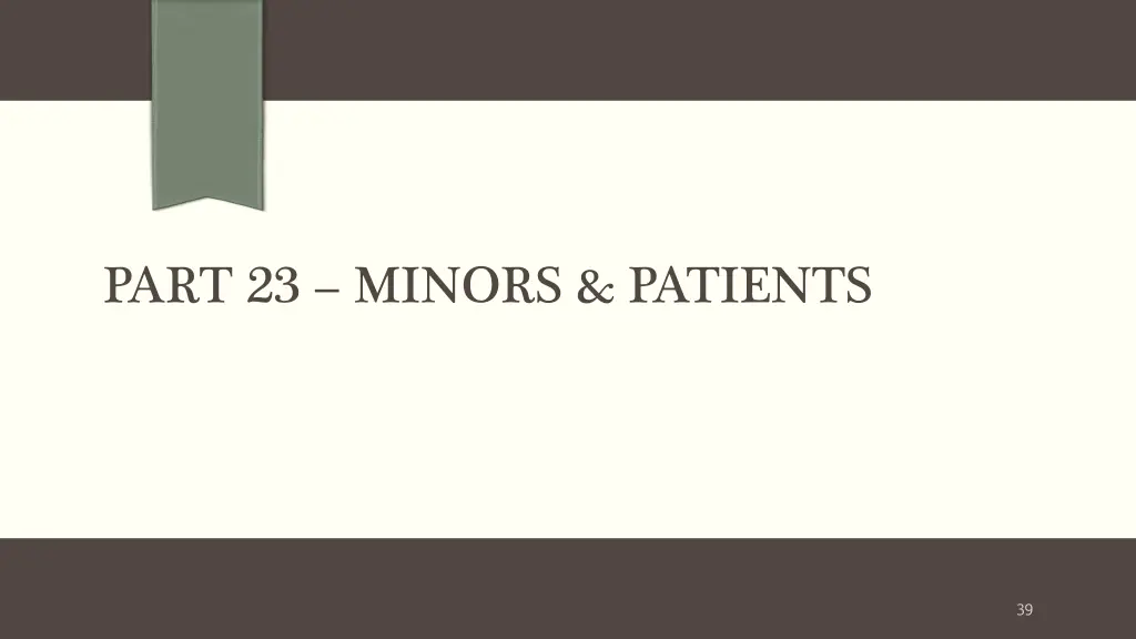 part 23 minors patients