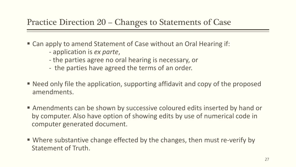 practice direction 20 changes to statements