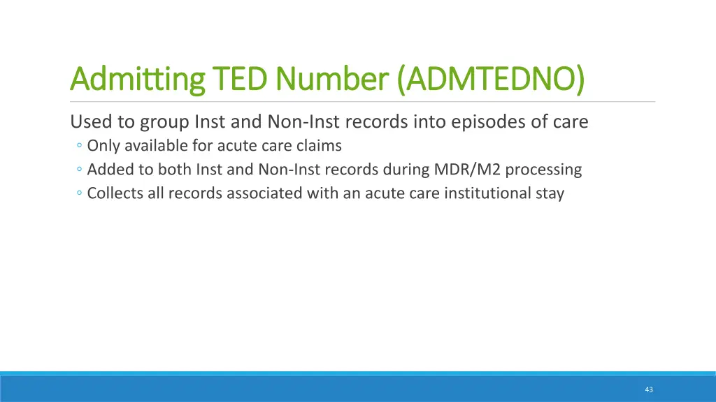 admitting ted number admtedno admitting