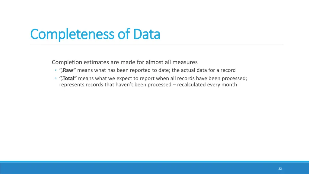 completeness of data completeness of data