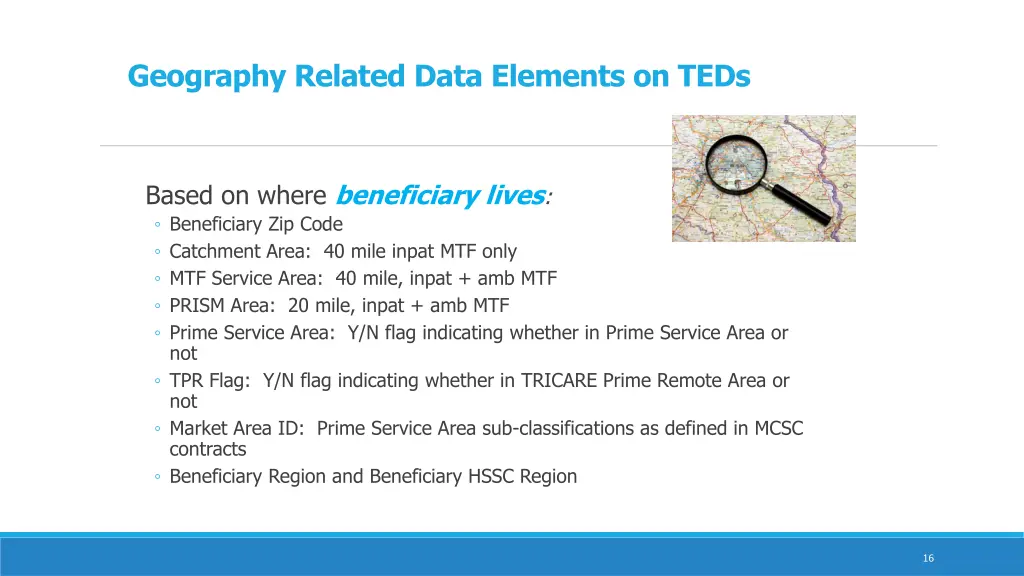 geography related data elements on teds