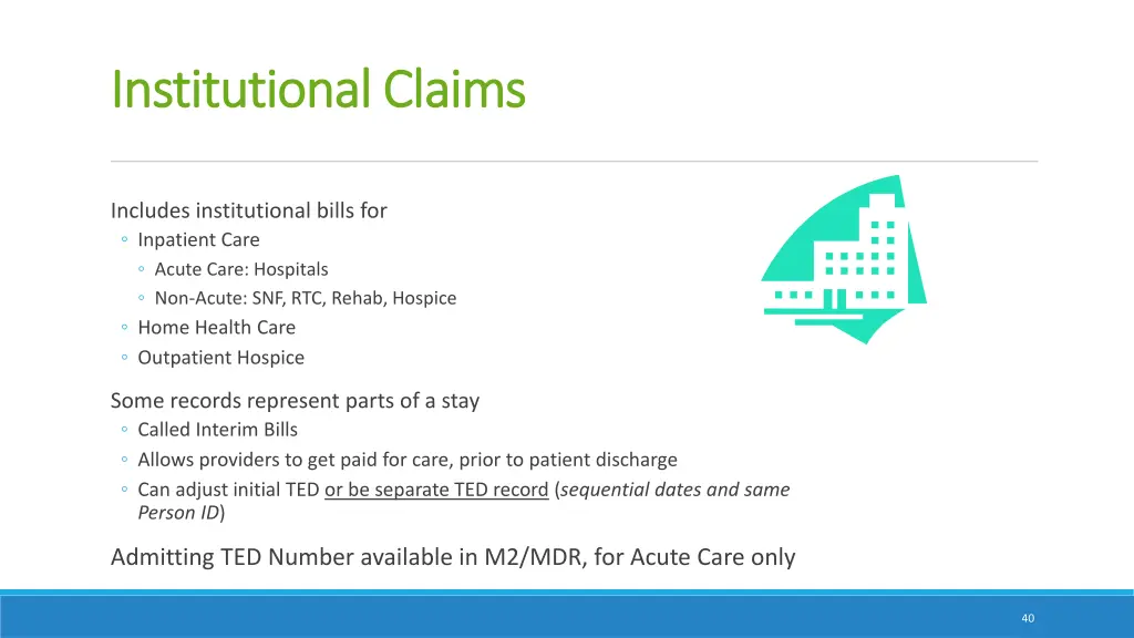 institutional claims institutional claims