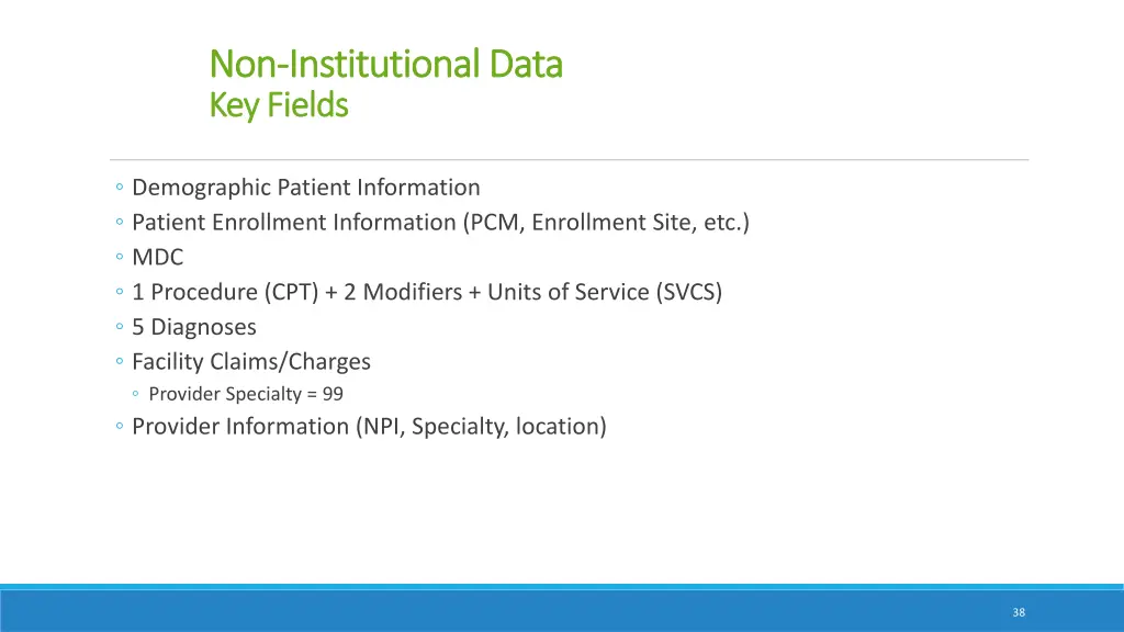 non non institutional data institutional data 12