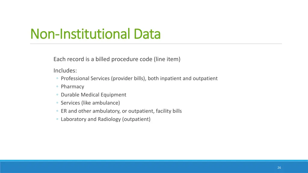 non non institutional data institutional data