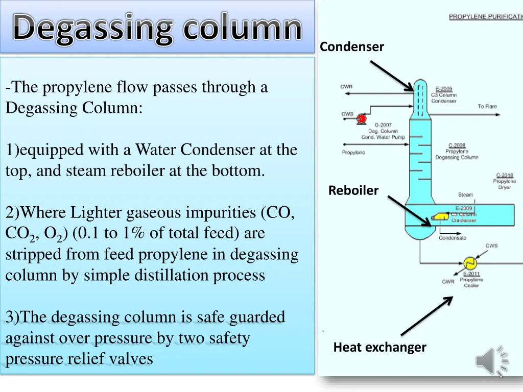 degassing column