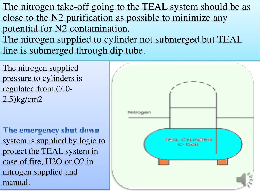 the nitrogen take off going to the teal system