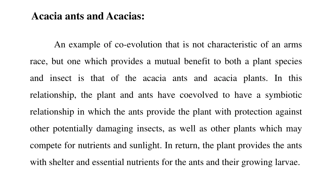 acacia ants and acacias