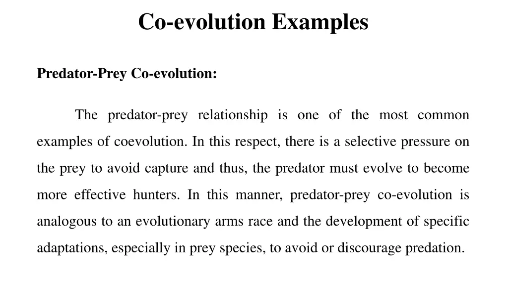 co evolution examples