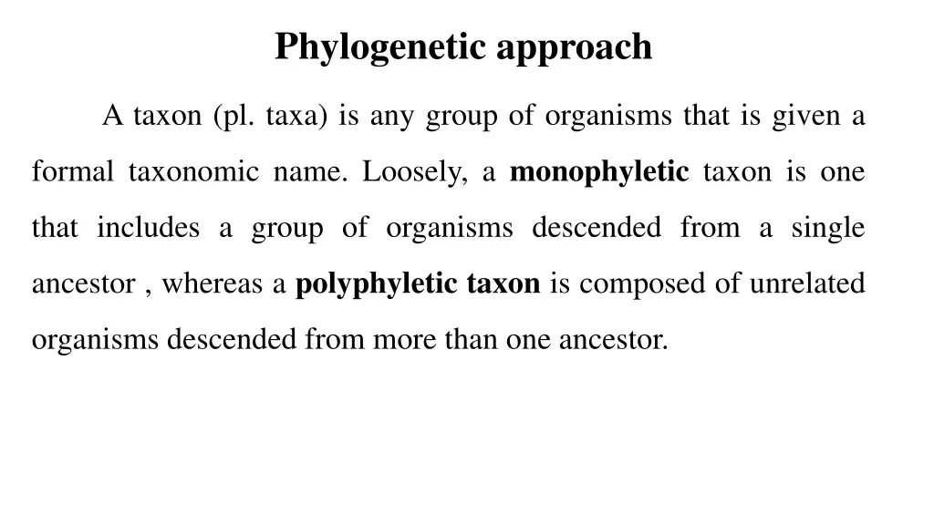 phylogenetic approach