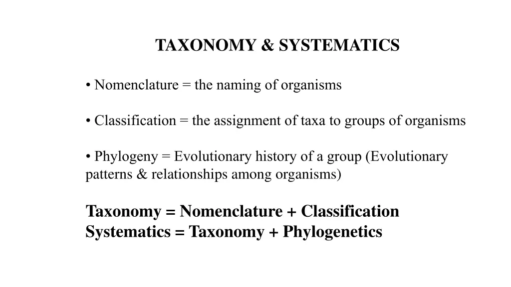 taxonomy systematics