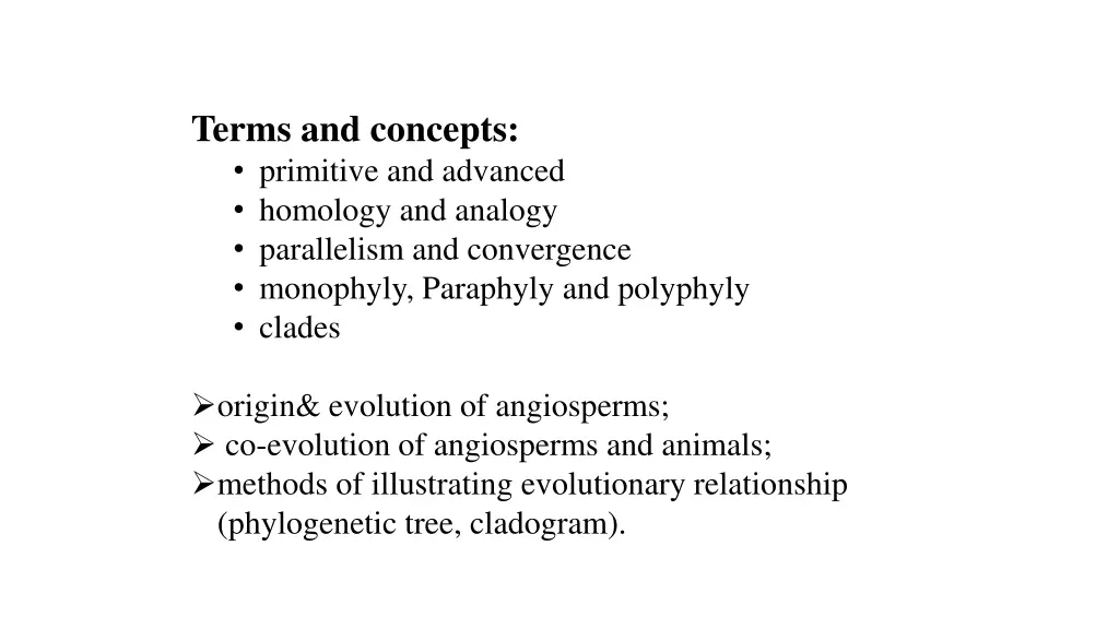 terms and concepts primitive and advanced