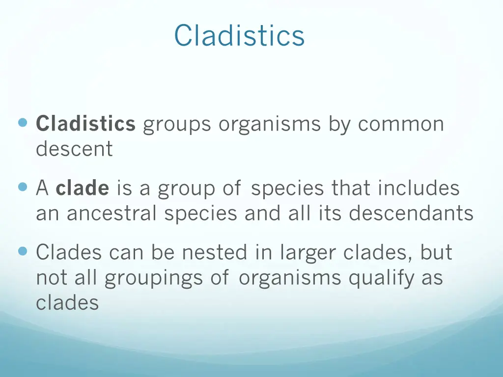 cladistics