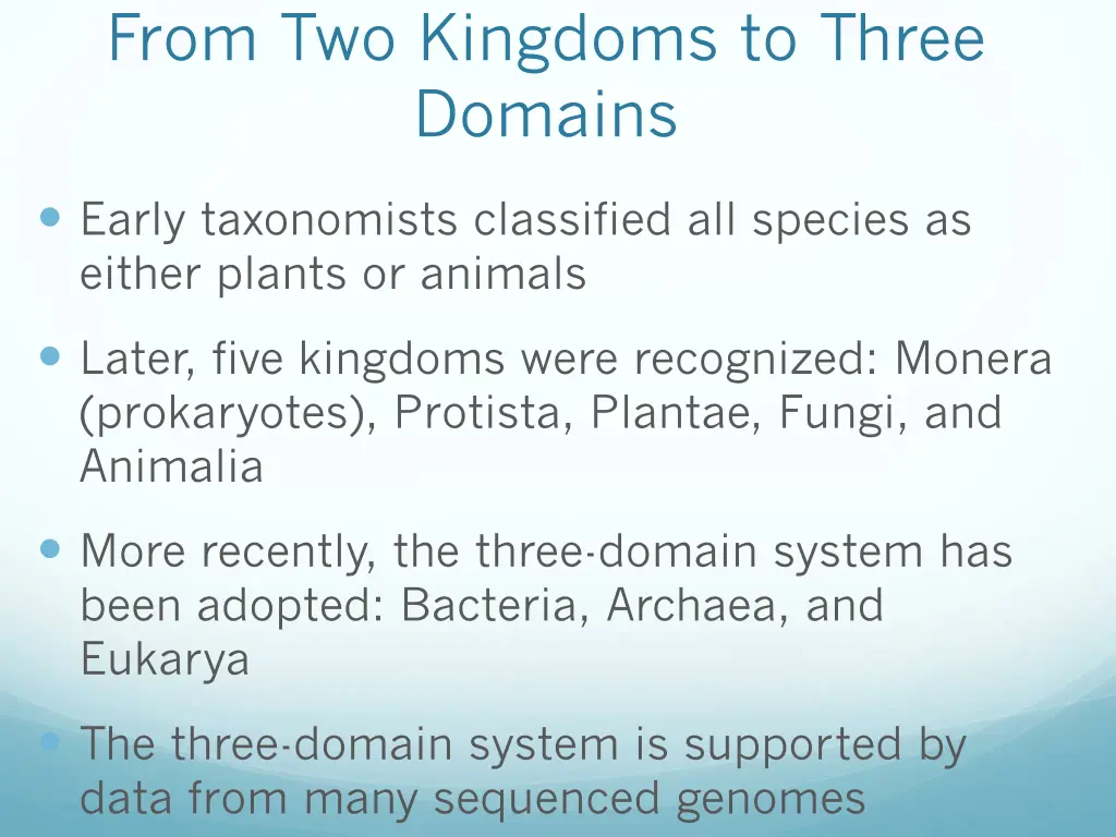 from two kingdoms to three domains