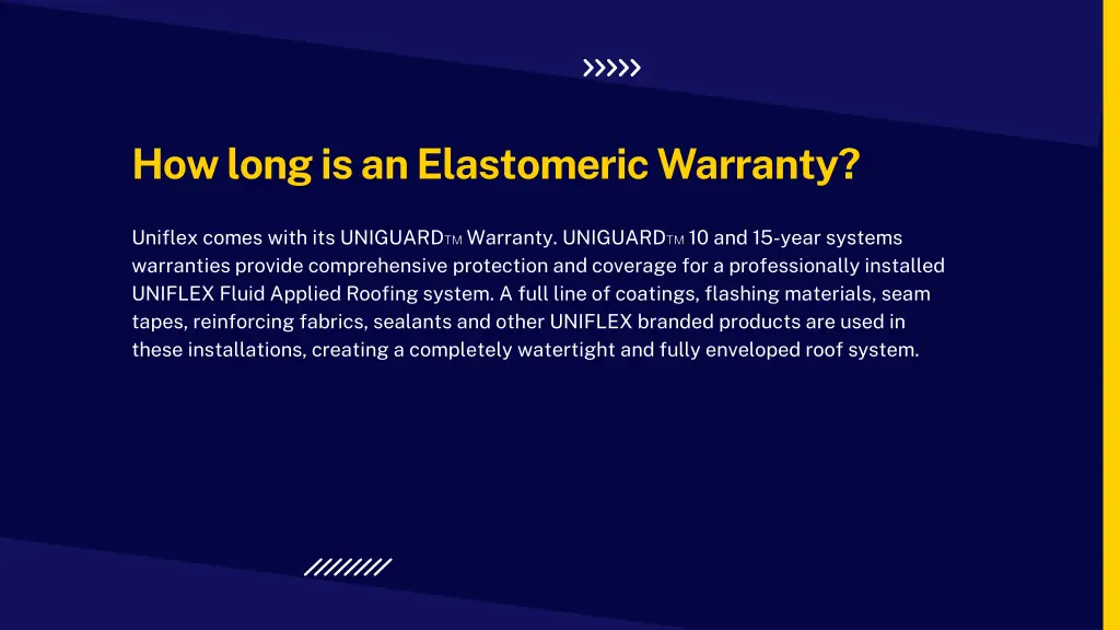 how long is an elastomeric warranty