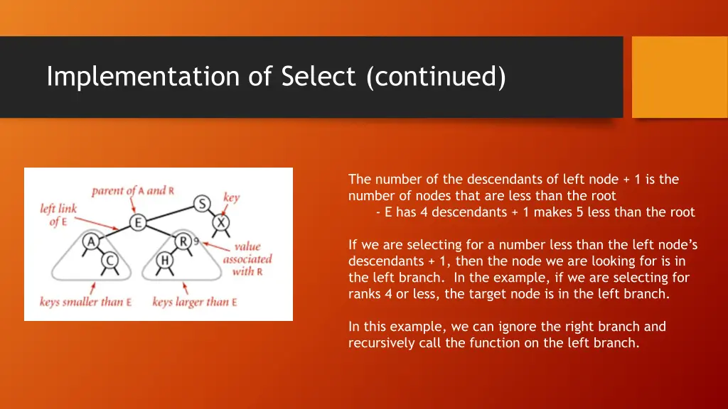 implementation of select continued