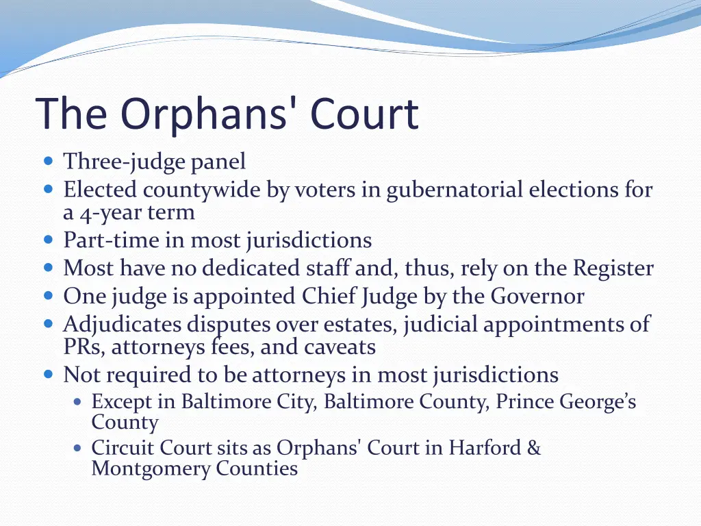 the orphans court three judge panel elected