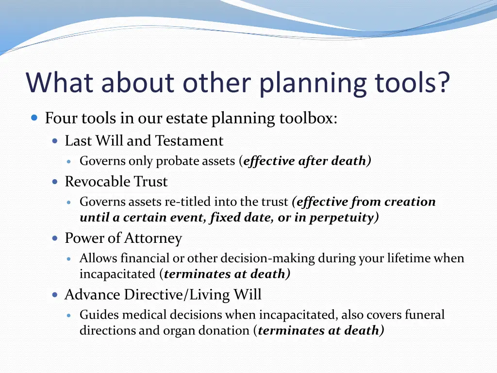 what about other planning tools