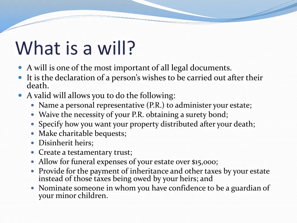 what is a will