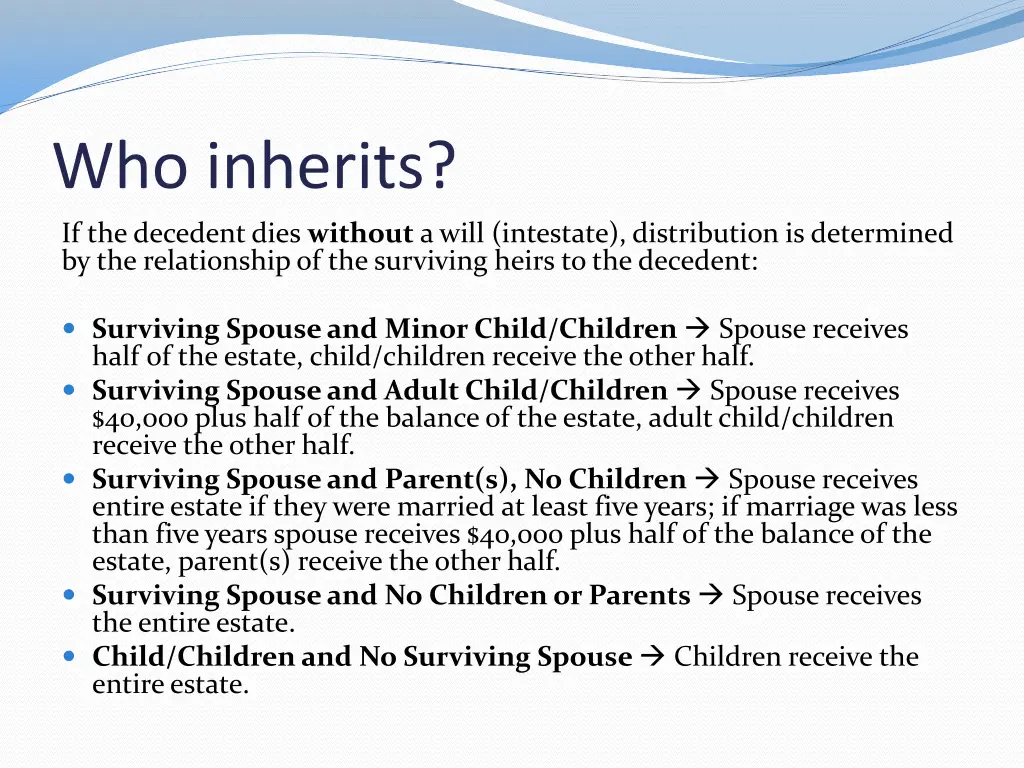 who inherits