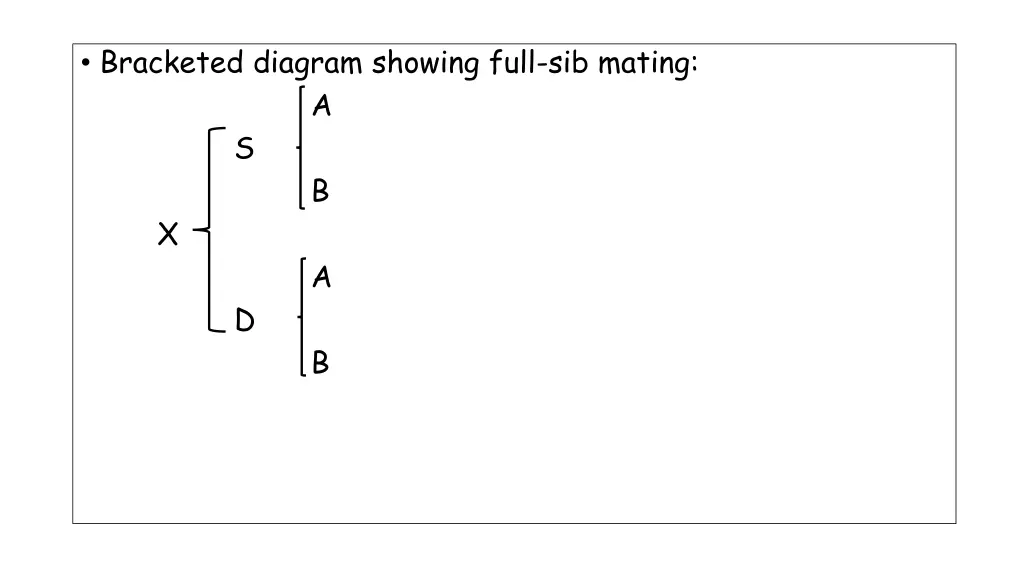 bracketed diagram showing full sib mating