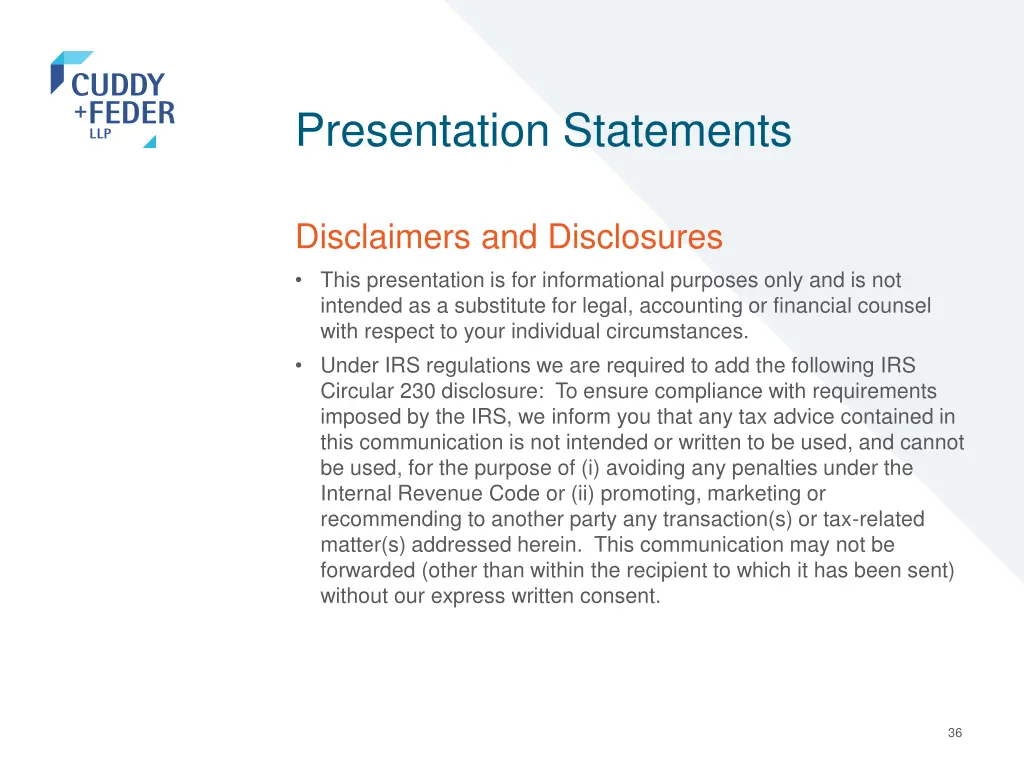 presentation statements