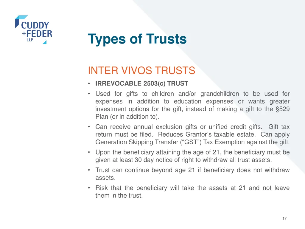 types of trusts 13