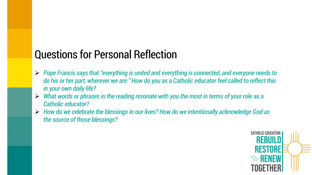 questions for personal reflection