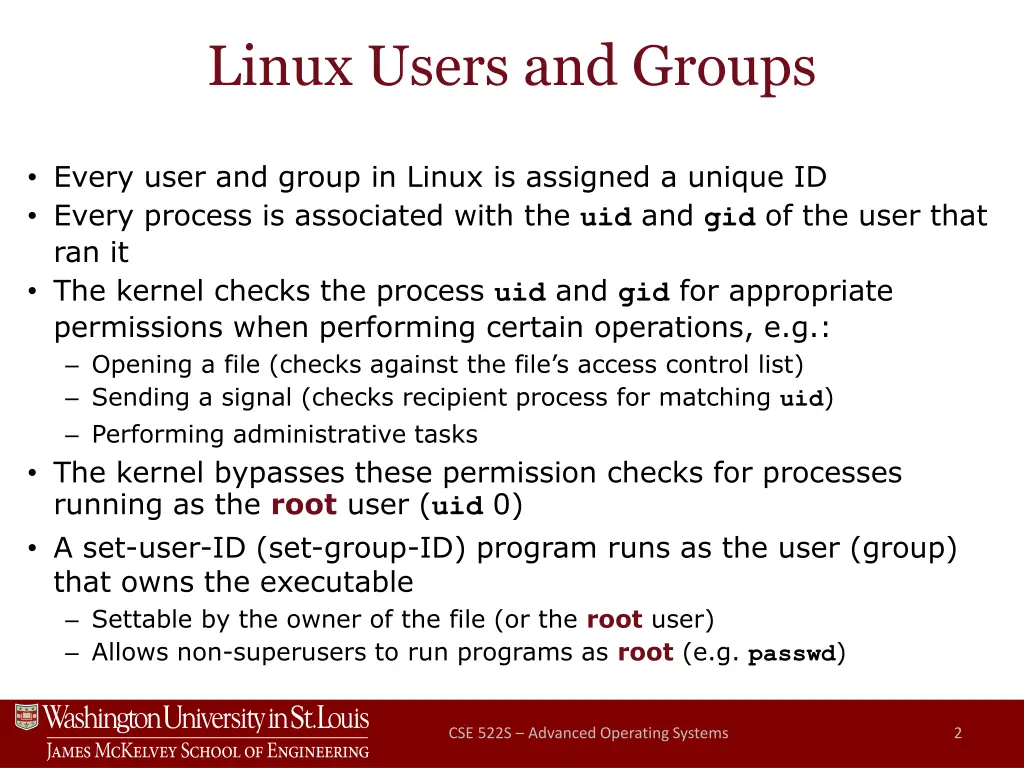 linux users and groups