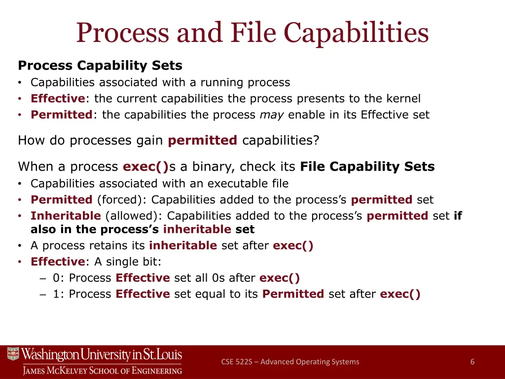 process and file capabilities