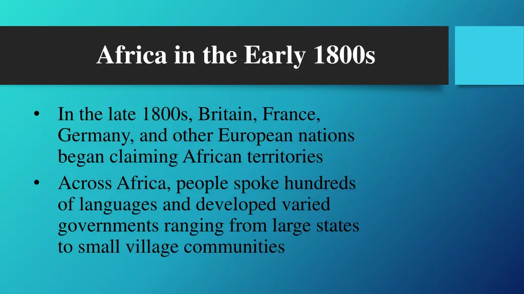 africa in the early 1800s