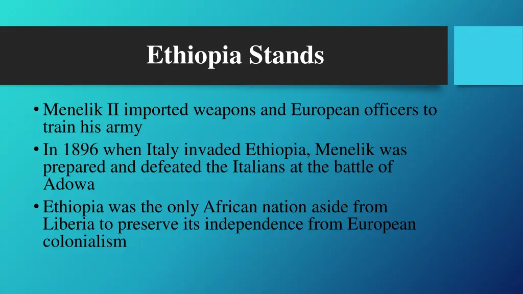 ethiopia stands 1