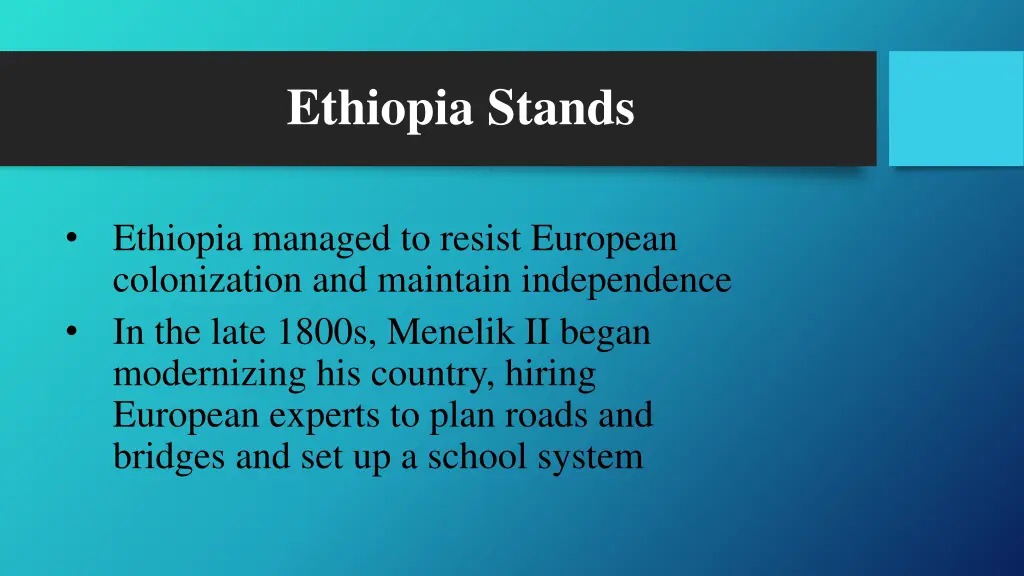 ethiopia stands