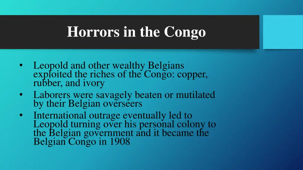 horrors in the congo