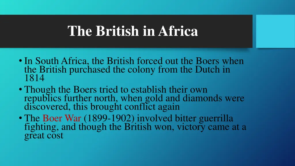 the british in africa 1