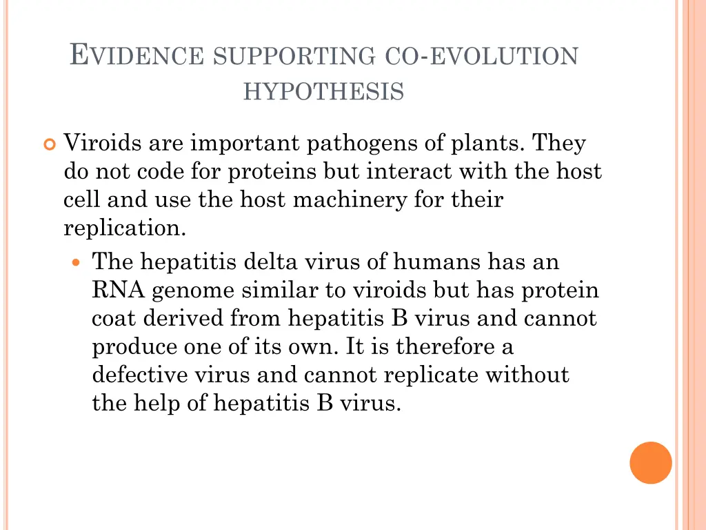 e vidence supporting co evolution hypothesis