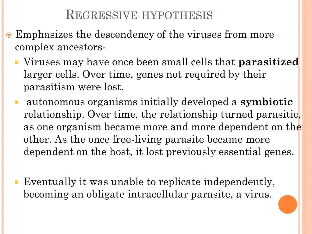 r egressive hypothesis