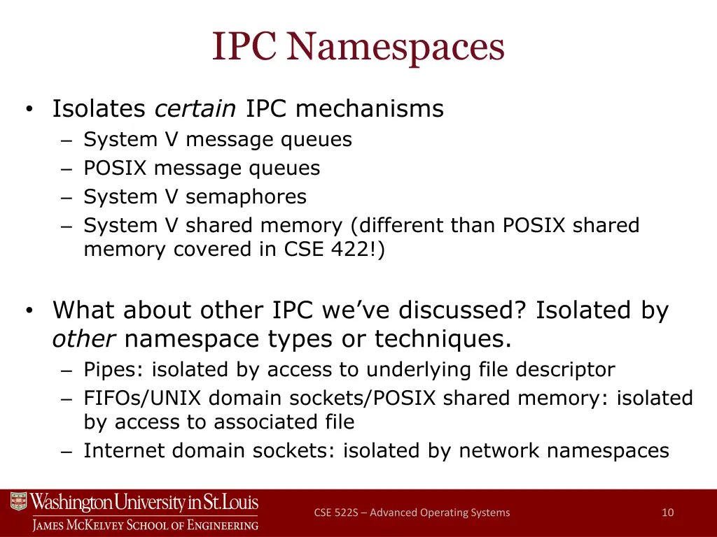 ipc namespaces