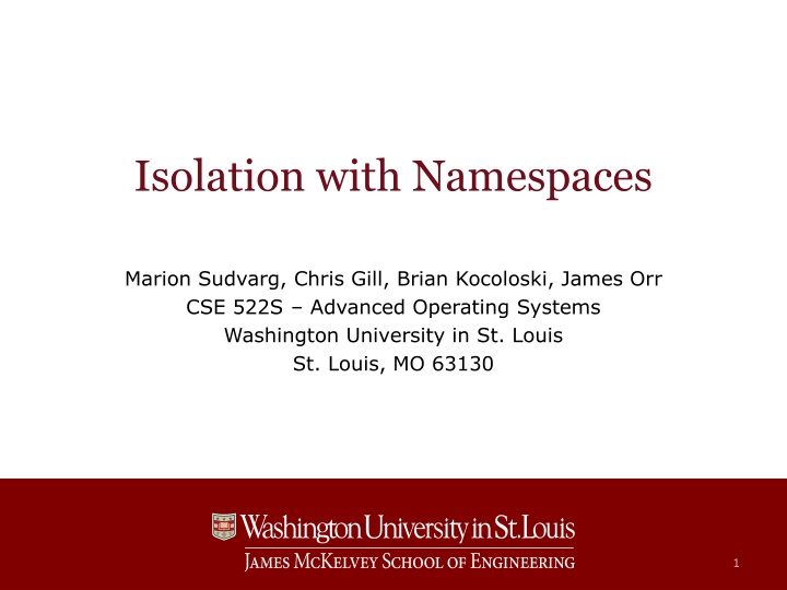 isolation with namespaces