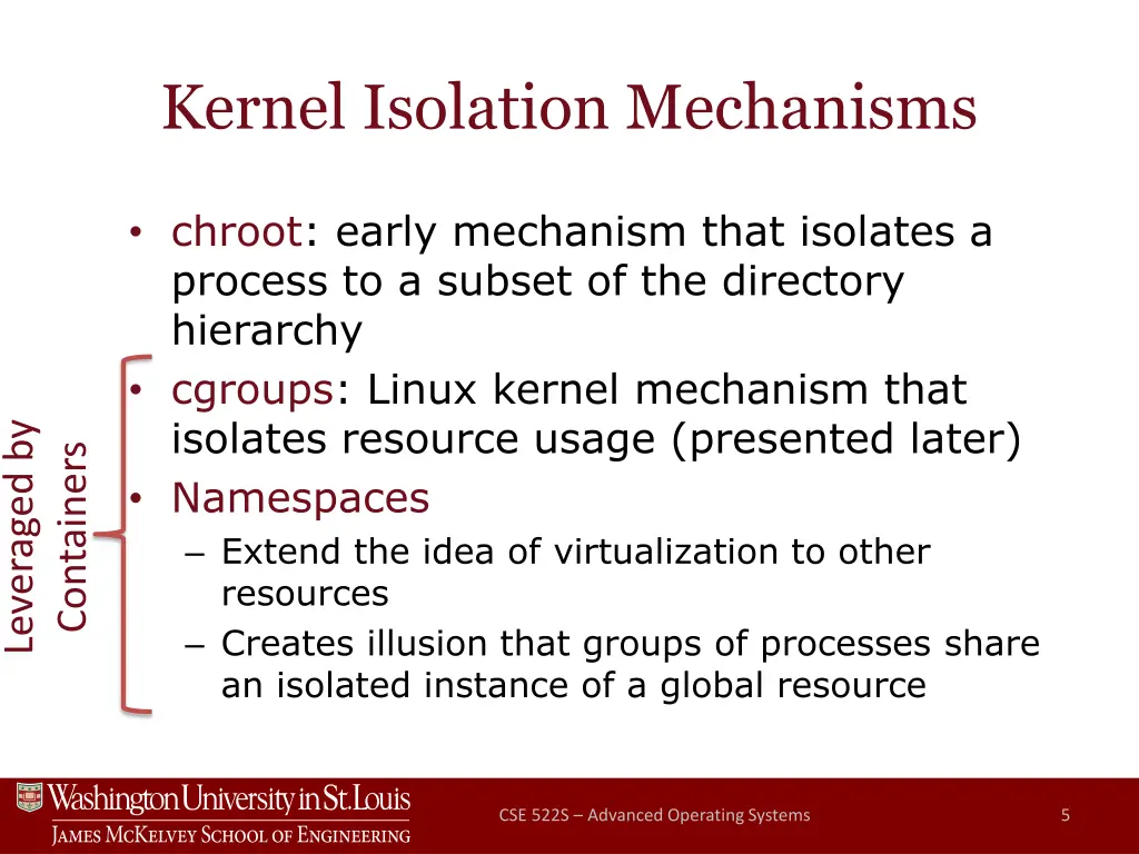 kernel isolation mechanisms